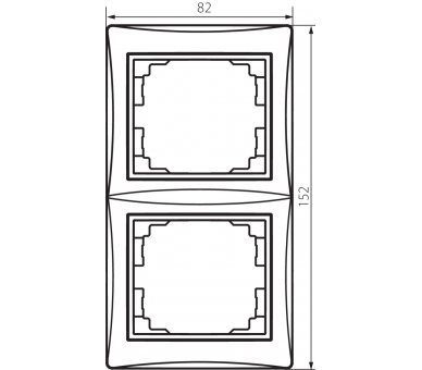 Ramka podwójna pionowa DOMO 01-1520-042 czarny mat