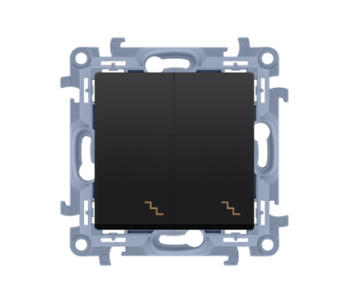 Łącznik schodowy podwójny z podświetleniem LED czarny mat 10AX CW6/2L.01/49