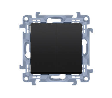 Przycisk podwójny czarny mat 10AX Nazwa prod.:LIBRA CP2.01/49