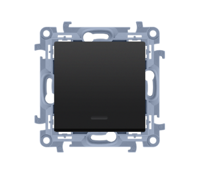 Przycisk pojedynczy zwierny bez piktogramu z podświetleniem LED czarny mat 10AX CP1L.01/49