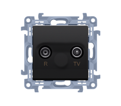 Gniazdo antenowe R-TV zakończeniowe do gniazd przelotowych (moduł) tłum. TV-10 dB, R-11 dB, czarny mat