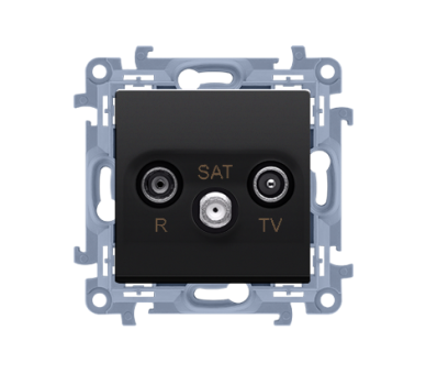 Gniazdo antenowe R-TV-SAT końcowe/zakończeniowe tłum.:1dB czarny mat CASK.01/49