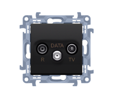 Gniazdo antenowe R-TV-DATA tłum.:10dB czarny mat CAD.01/49