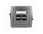Ładowarka USB podwójna, 5V, 3.1A, Grafitowy Karlik Deco 11DCUSB-6