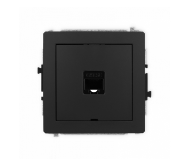 Gniazdo komputerowe pojedyncze 1xRJ45, kat. 5e, 8-stykowy, Czarny Mat Karlik Deco 12DGKBO-1