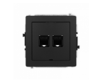 Gniazdo komputerowe podwójne 2xRJ45, kat. 5e, 8-stykowy, Czarny Mat Karlik Deco 12DGKBO-2