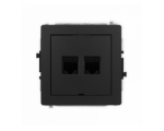 Gniazdo komputerowe podwójne 2xRJ45, kat. 6, 8-stykowy, Czarny Mat Karlik Deco 12DGKBO-4