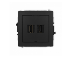 Gniazdo podwójne HDMI 2.0, Czarny Mat Karlik Deco 12DHDMIBO-4