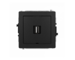 Gniazdo pojedyncze USB A-A 2.0, Czarny Mat Karlik Deco 12DGUSBBO-1