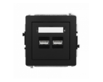 Ładowarka USB podwójna, 5V, 3.1A, Czarny Mat Karlik Deco 12DCUSB-6