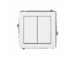 Przycisk zwierny, dwubiegunowy (dwa klawisze bez piktogramów, osobne zasilanie), Biały Mat Karlik Deco 25DWP-44.2