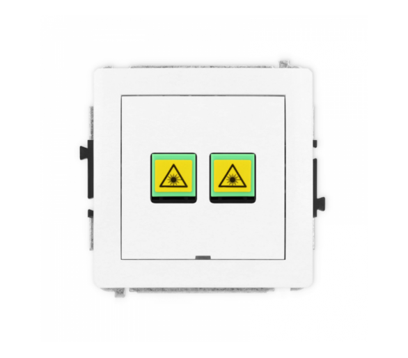 Gniazdo światłowodowe, optyczne podwójne, Biały Mat Karlik Deco 25DGOPBO-2