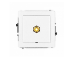 Gniazdo pojedyncze RCA (typu cinch - żółty, pozłacany), Biały Mat Karlik Deco 25DGRCABO-1