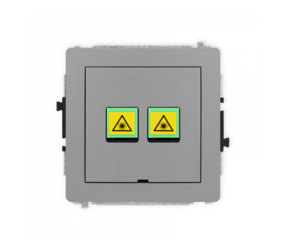 Gniazdo światłowodowe, optyczne podwójne, Szary Mat Karlik Deco 27DGOPBO-2