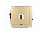 Gniazdo pojedyncze USB A-A 2.0, Złoty Karlik Deco 29DGUSBBO-1