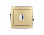 Gniazdo pojedyncze USB A-A 3.0, Złoty Karlik Deco 29DGUSBBO-5