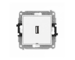 Gniazdo pojedyncze USB A-A 2.0, Biały Karlik Mini MGUSBBO-1