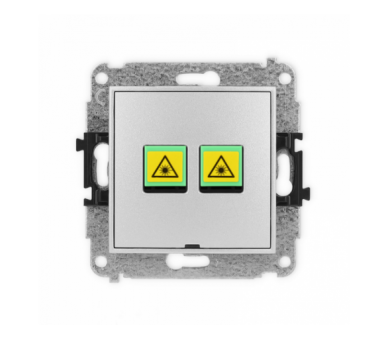 Gniazdo światłowodowe, optyczne podwójne, Srebrny Metalik Karlik Mini 7MGOPBO-2