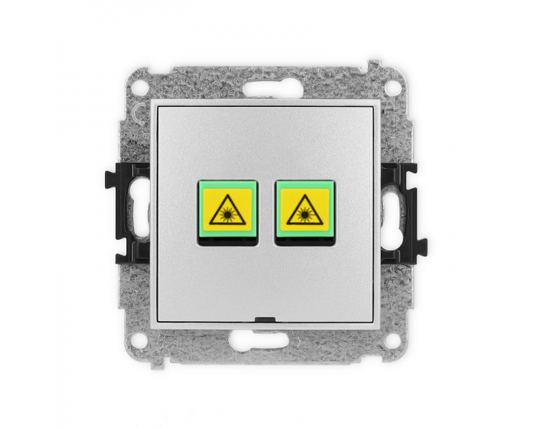 Gniazdo światłowodowe, optyczne podwójne, Srebrny Metalik Karlik Mini 7MGOPBO-2