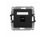 Gniazdo komputerowe pojedyncze 1xRJ45, kat. 6A, 8-stykowy, Czarny Mat Karlik Mini 12MGK-7