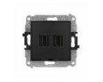 Gniazdo podwójne HDMI 2.0, Czarny Mat Karlik Mini 12MHDMIBO-4