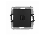 Gniazdo pojedyncze USB A-A 2.0, Czarny Mat Karlik Mini 12MGUSBBO-1