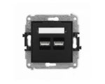 Ładowarka USB podwójna, 5V, 3.1A, Czarny Mat Karlik Mini 12MCUSB-6