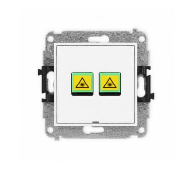 Gniazdo światłowodowe, optyczne podwójne, Biały Mat Karlik Mini 25MGOPBO-2