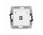 Gniazdo pojedyncze USB A-B 2.0, Biały Mat Karlik Mini 25MGUSB-3