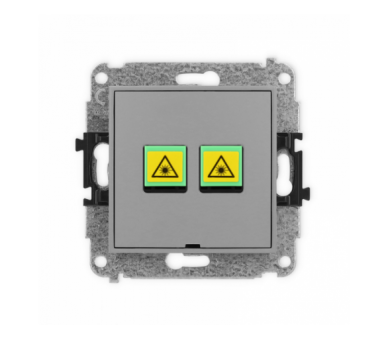 Gniazdo światłowodowe, optyczne podwójne, Szary Mat Karlik Mini 27MGOPBO-2