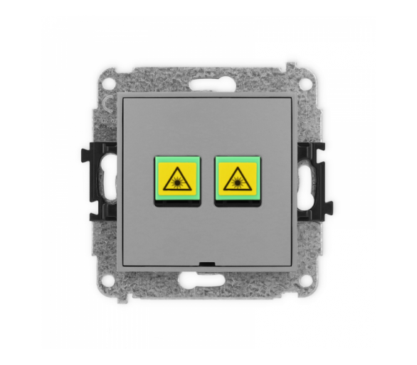 Gniazdo światłowodowe, optyczne podwójne, Szary Mat Karlik Mini 27MGOPBO-2