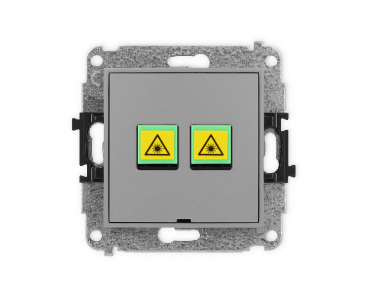 Gniazdo światłowodowe, optyczne podwójne, Szary Mat Karlik Mini 27MGOPBO-2