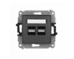 Ładowarka USB podwójna, 5V, 3.1A, Grafitowy Mat Karlik Mini 28MCUSB-6