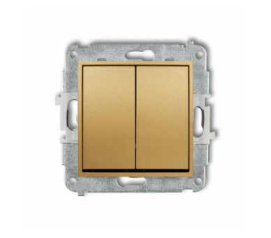 Łącznik podwójny krzyżowy (dwa klawisze bez piktogramu), Złoty Karlik Mini 29MWP-66.1