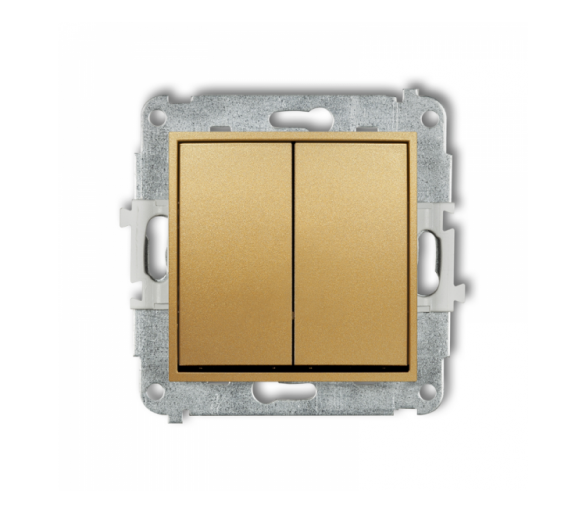 Łącznik podwójny krzyżowy (dwa klawisze bez piktogramu), Złoty Karlik Mini 29MWP-66.1