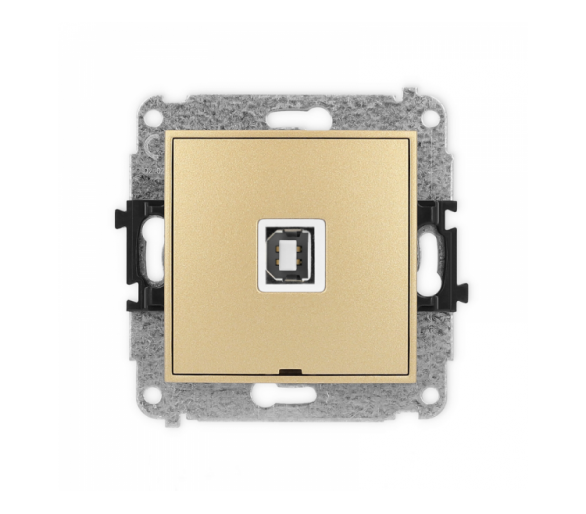 Gniazdo pojedyncze USB A-B 2.0, Złoty Karlik Mini 29MGUSBBO-3