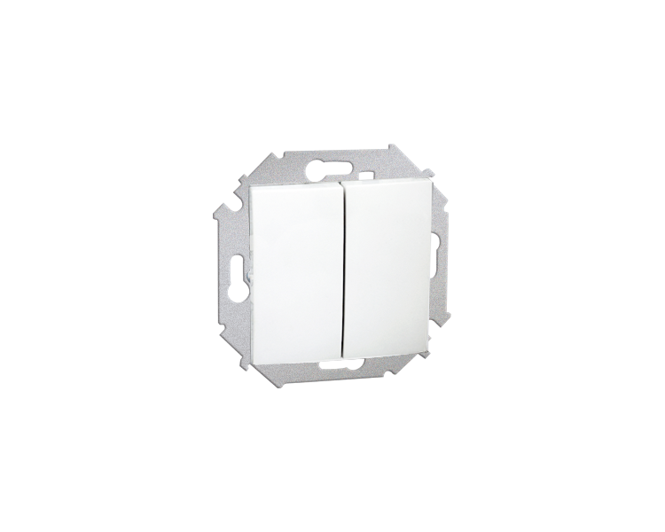 Przycisk podwójny zwierny bez piktogramu (moduł) 16AX 250V, zaciski śrubowe, biały 1591396-030