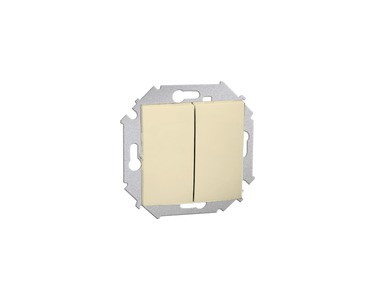 Przycisk podwójny zwierny bez piktogramu (moduł) 16AX 250V, zaciski śrubowe, beżowy 1591396-031