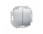 Przycisk podwójny zwierny bez piktogramu (moduł) 16AX 250V, zaciski śrubowe, aluminiowy, metalizowany 1591396-026