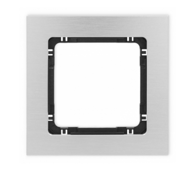 Ramka uniwersalna pojedyncza - aluminium szczotkowane (ramka: srebrna, spód: czarny), Srebrny Karlik Deco 7-12-DRA-1