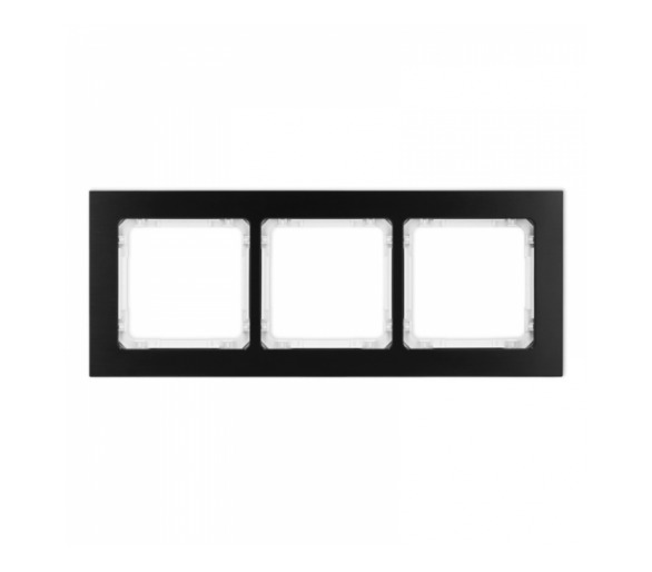 Ramka uniwersalna potrójna - aluminium szczotkowane (ramka: czarna, spód: biały), Czarny Karlik Deco 12-0-DRA-3