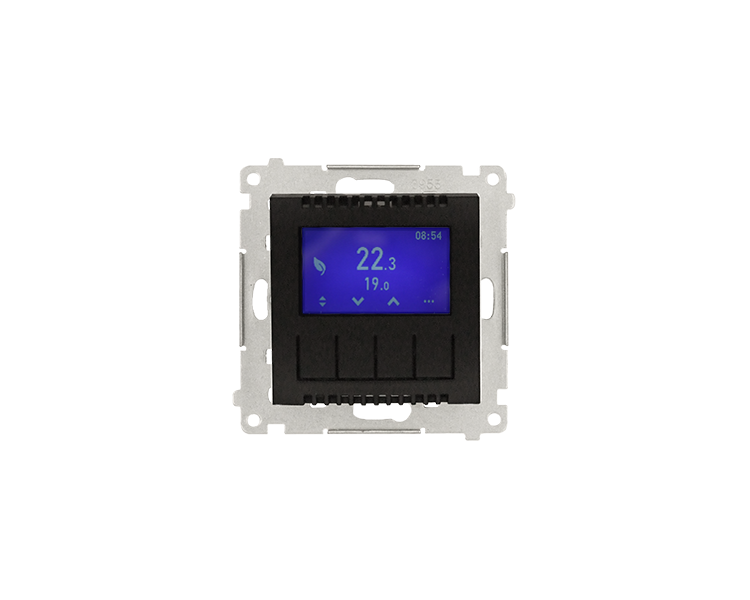 Regulator temperatury z wyświetlaczem (czujnik wewnętrzny lub sonda) czarny DETD1A.01/49