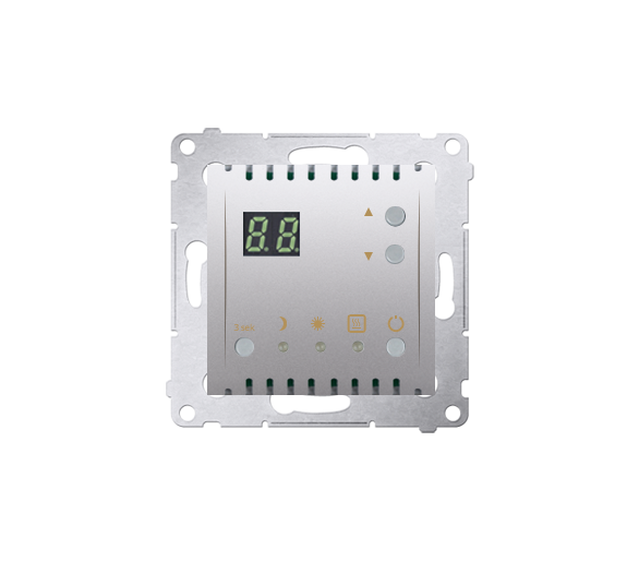 Regulator temperatury z wyświetlaczem (czujnik wewnętrzny) srebrny mat, metalizowany DTRNW.01/43