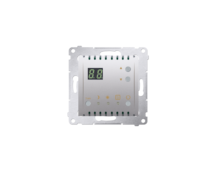 Regulator temperatury z wyświetlaczem (czujnik wewnętrzny) srebrny mat, metalizowany DTRNW.01/43