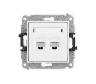 ICON Gniazdo komputerowe 2xRJ45, kat. 6, 8-stykowy biały Karlik IGK-4