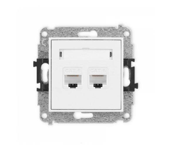 ICON Gniazdo komputerowe 2xRJ45, kat. 6, 8-stykowy biały Karlik IGK-4