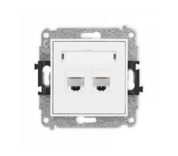 ICON Gniazdo komputerowe 2xRJ45, kat. 6A, 8-stykowy biały Karlik IGK-8