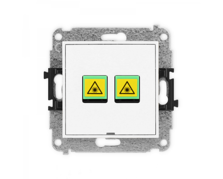 ICON Gniazdo światłowodowe optyczne podwójne, bez pola opisowego biały Karlik IGOPBO-2