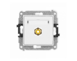 ICON Gniazdo pojedyncze RCA (typu cinch - żółty, pozłacany) biały Karlik IGRCA-1