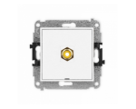 ICON Gniazdo pojedyncze RCA, bez pola opisowego (typu cinch - żółty, pozłacany) biały Karlik IGRCABO-1